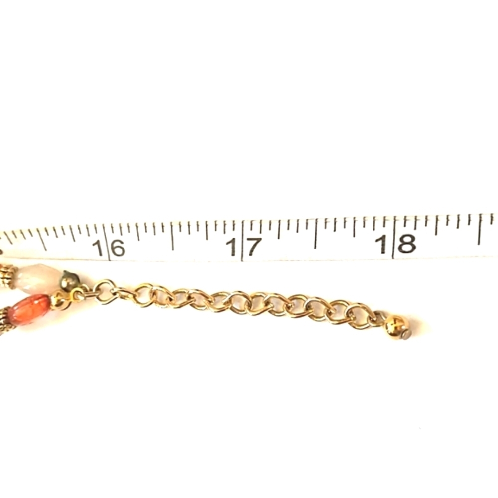 VINTAGE MULTICOLORED GLASS BEADED STRANDED LARIAT 16-18" NECKLACE - Picture 6 of 9